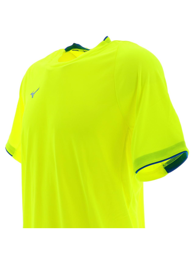 T shirt de running col rond core sleevee jaune fluo Mizuno wimod