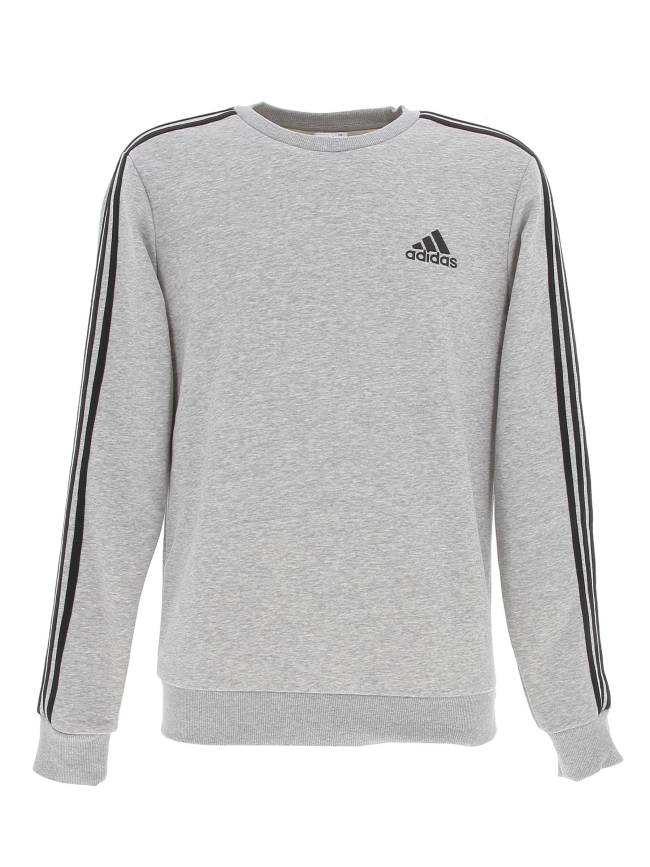 Sweat coton sport 3 bandes gris homme - Adidas