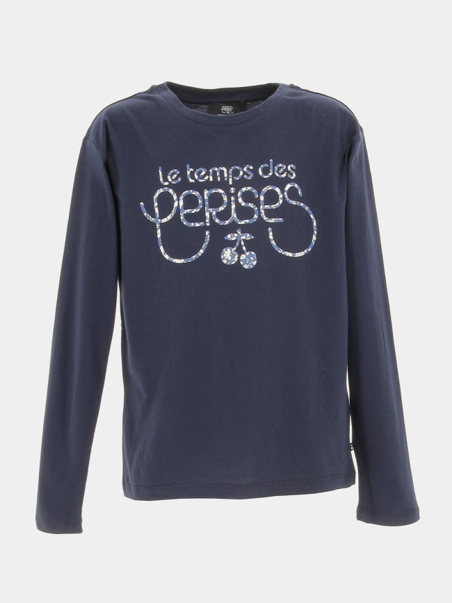 T-shirt manche longue bleu marine fille - Le Temps Des Cerises | wimod