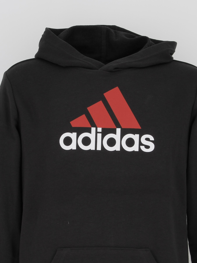 Sweat à capuche bicolore noir garçon - Adidas