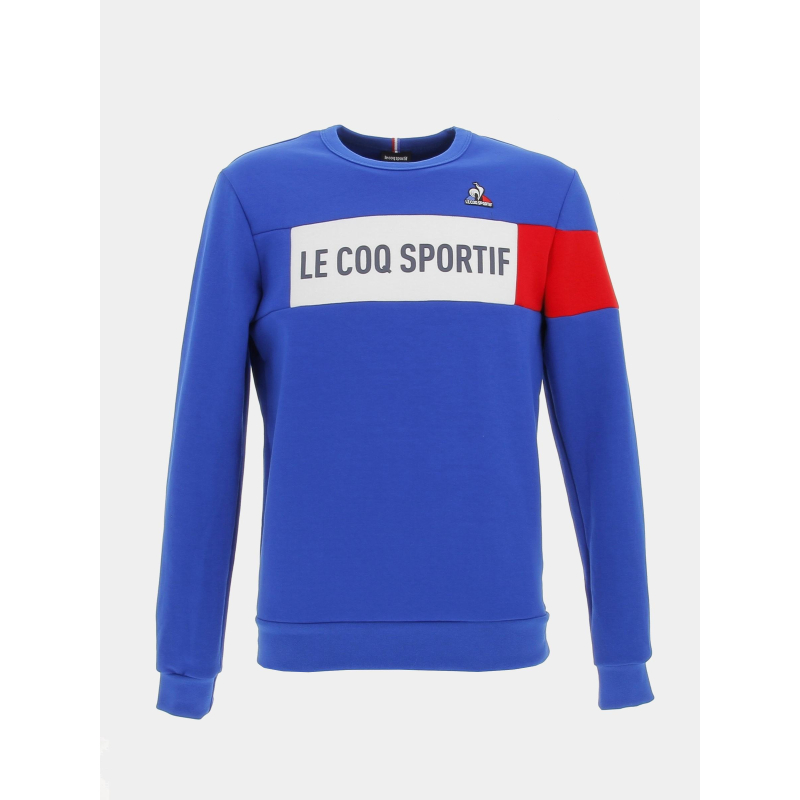 Sweat tricolore crew bleu homme Le Coq Sportif wimod