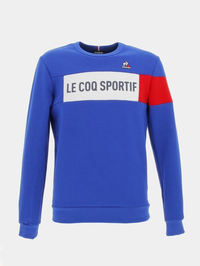 Sweat tricolore crew bleu homme Le Coq Sportif wimod