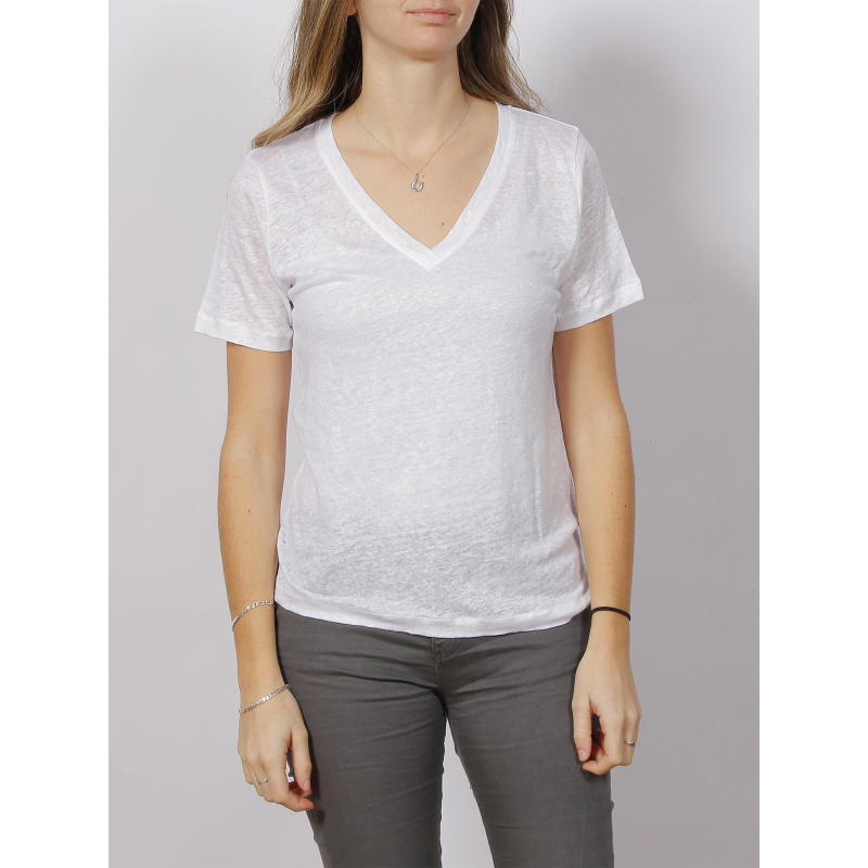 T-shirt en lin blanc femme - Calvin Klein