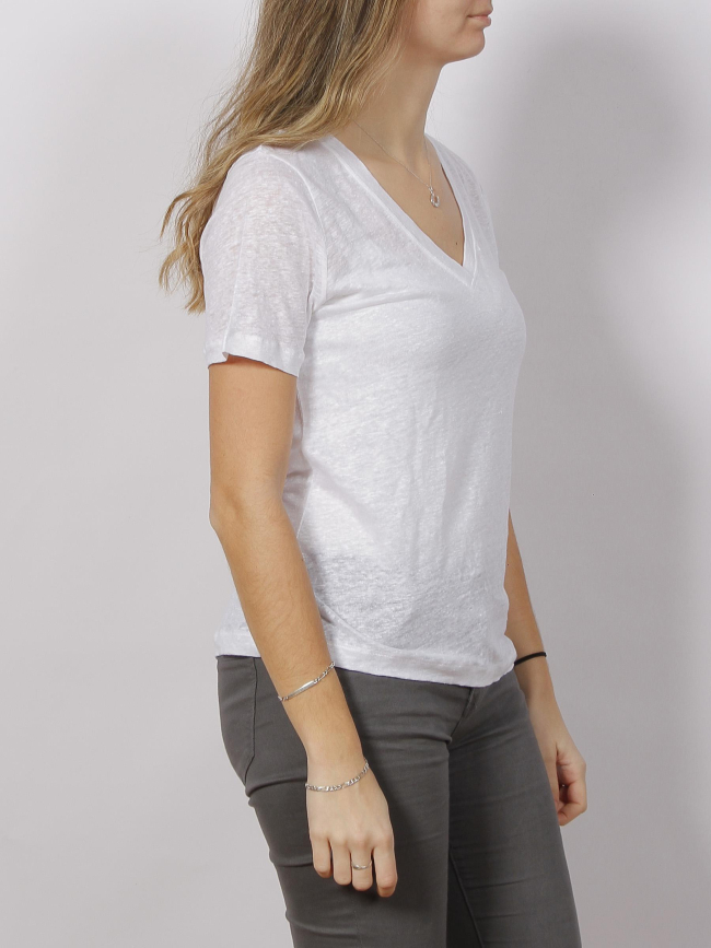 T-shirt en lin blanc femme - Calvin Klein