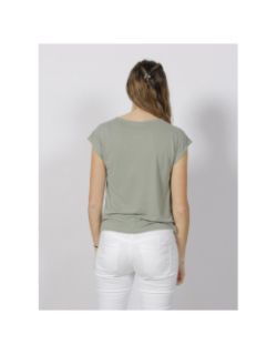 T-shirt free col v kaki femme - Only