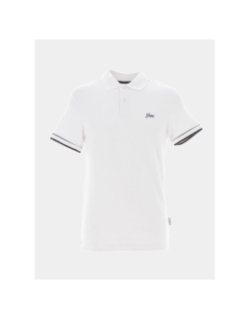 Polo stretch logo brodé olivier blanc homme - Guess