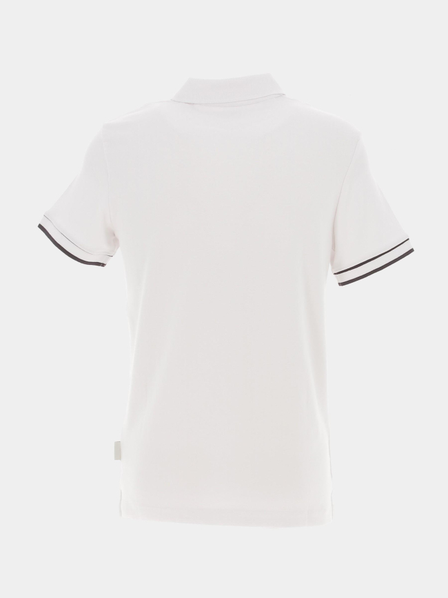 Polo stretch logo brodé olivier blanc homme - Guess