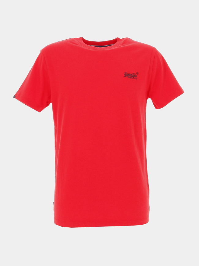 T-shirt vintage logo brodé rouge homme - Superdry