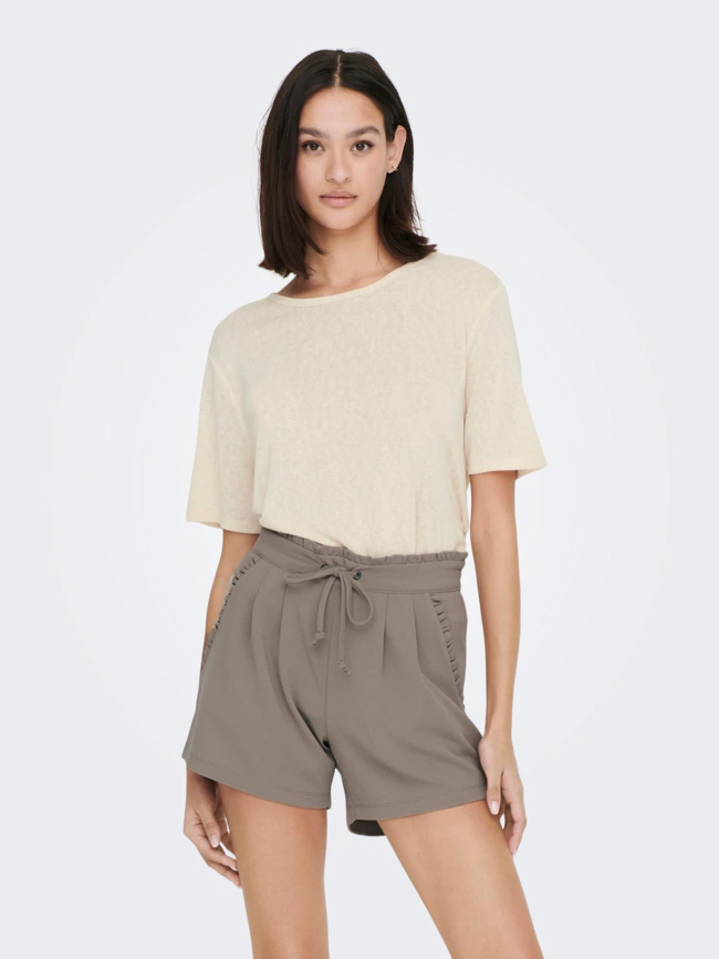 T-shirt uni faustina beige femme - JDY