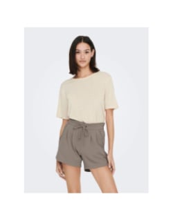 T-shirt uni faustina beige femme - JDY