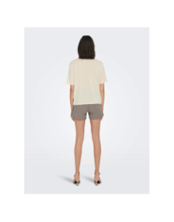 T-shirt uni faustina beige femme - JDY