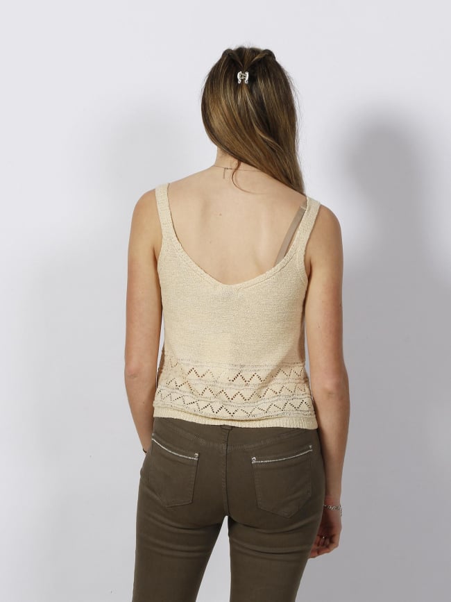 Débardeur maille desha beige femme - JDY