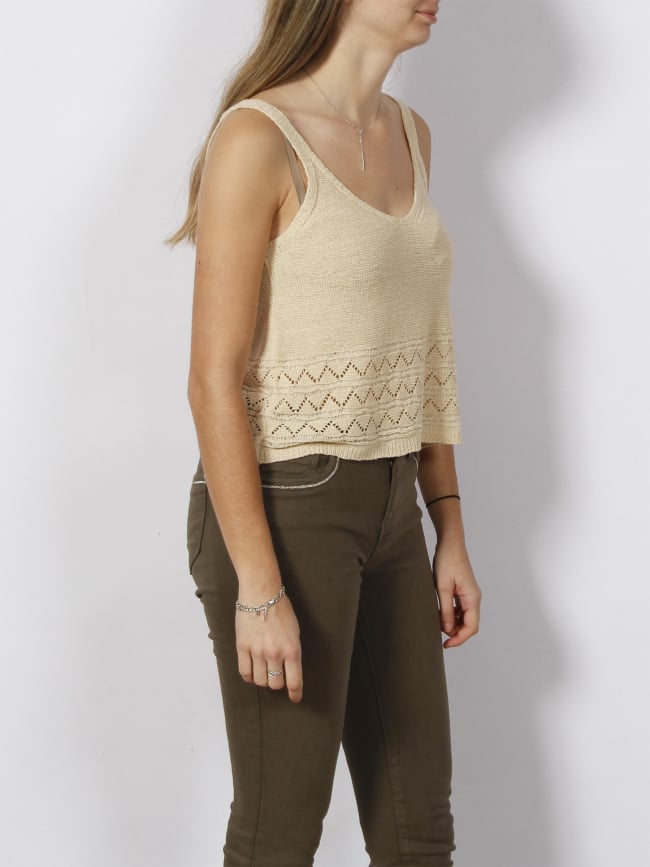 Débardeur maille desha beige femme - JDY