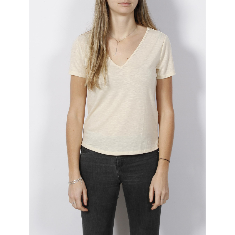 T-shirt paillettes dora beige femme - JDY