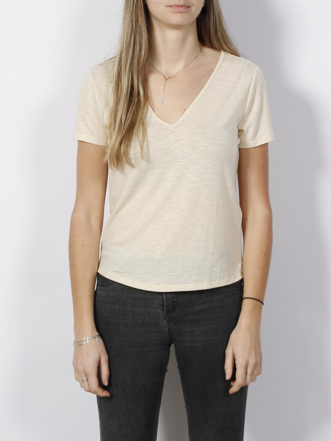 T-shirt paillettes dora beige femme - JDY