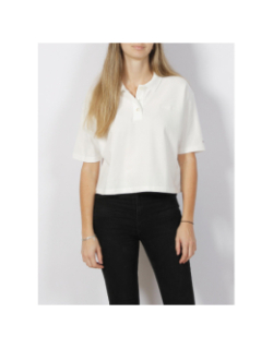 Polo crop top modern relax blanc femme - Tommy Hilfiger