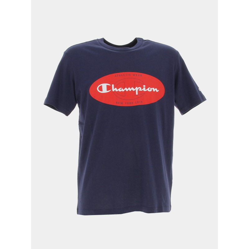 T-shirt crewneck logo bleu homme | - marine Champion wimod