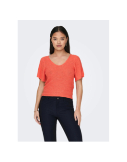 T-shirt maille desha orange corail femme -  JDY