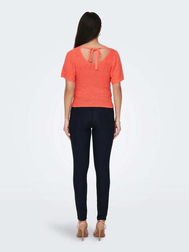 T-shirt maille desha orange corail femme -  JDY