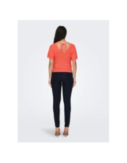 T-shirt maille desha orange corail femme -  JDY