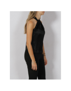 Débardeur halter satiné noir femme - Salsa