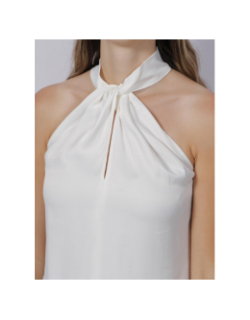 Débardeur halter satiné blanc femme - Salsa