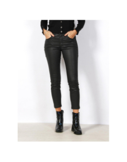 Pantalon enduit secret crop skinny noir femme - Salsa