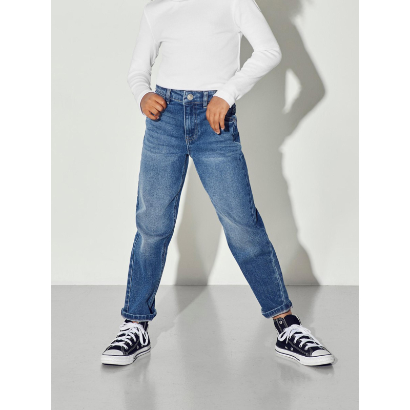 Jean mom fit bleu fille - Only