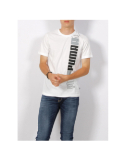 T-shirt essential lab tee logo vertical blanc homme - Puma