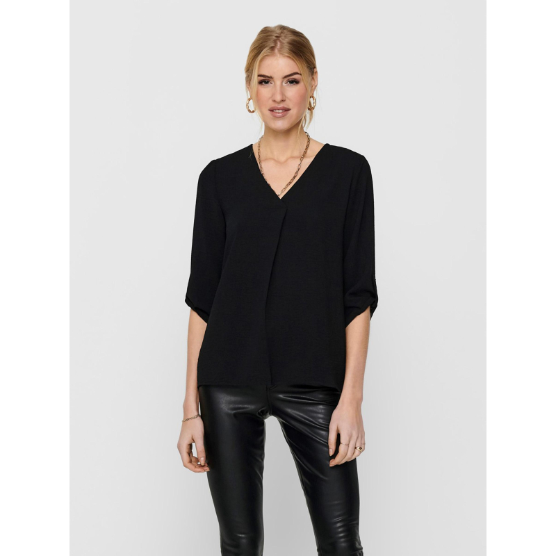 Blouse divya manches 3/4 top noir femme - JDY