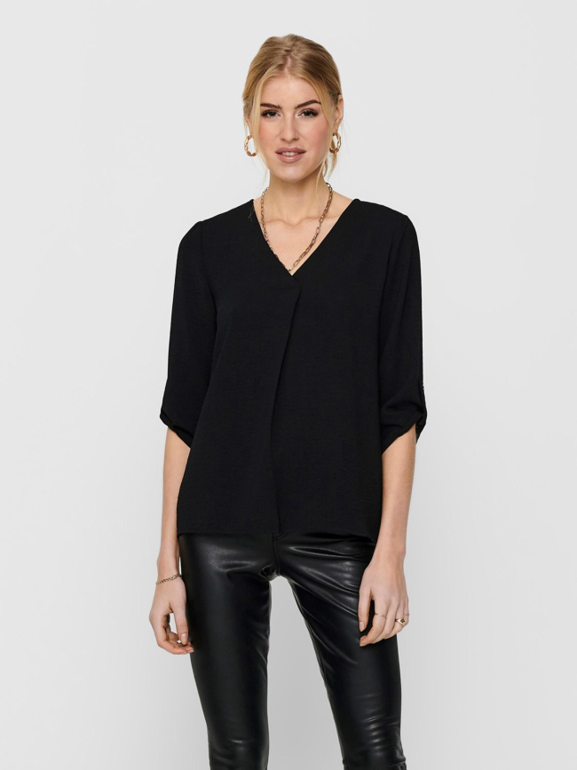 Blouse divya manches 3/4 top noir femme - JDY