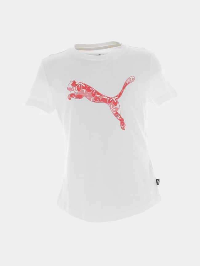 T-shirt essential graphic logo floral blanc fille - Puma