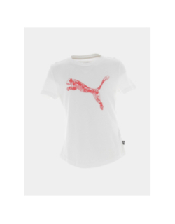 T-shirt essential graphic logo floral blanc fille - Puma