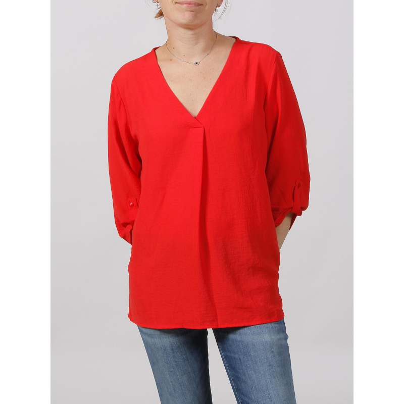 Blouse divya manche 3/4 rouge femme - JDY