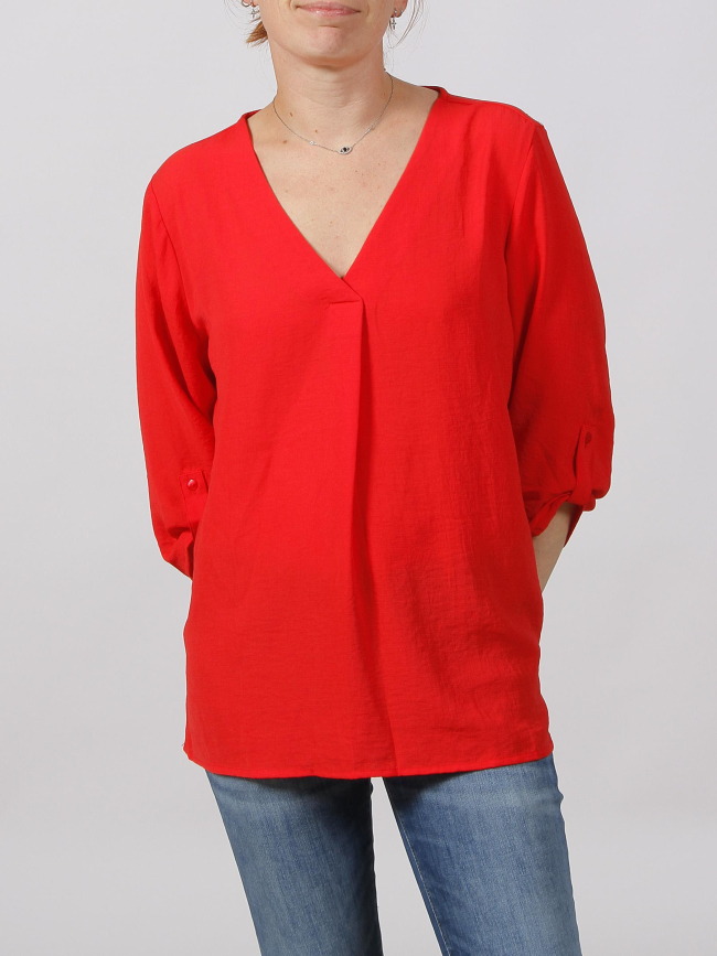 Blouse divya manche 3/4 rouge femme - JDY