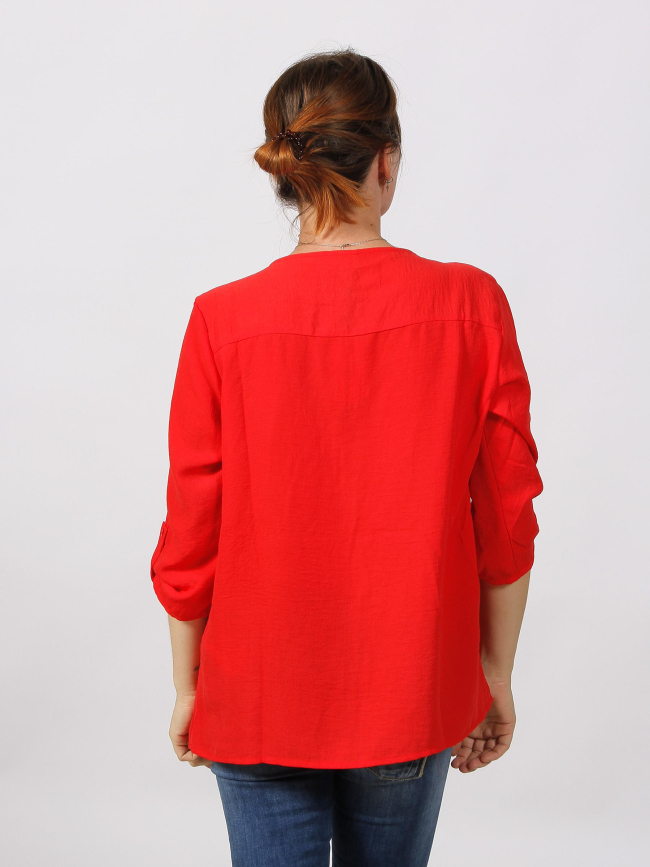 Blouse divya manche 3/4 rouge femme - JDY