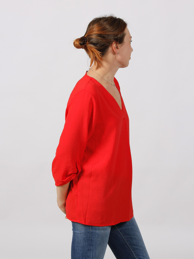 Blouse divya manche 3/4 rouge femme - JDY