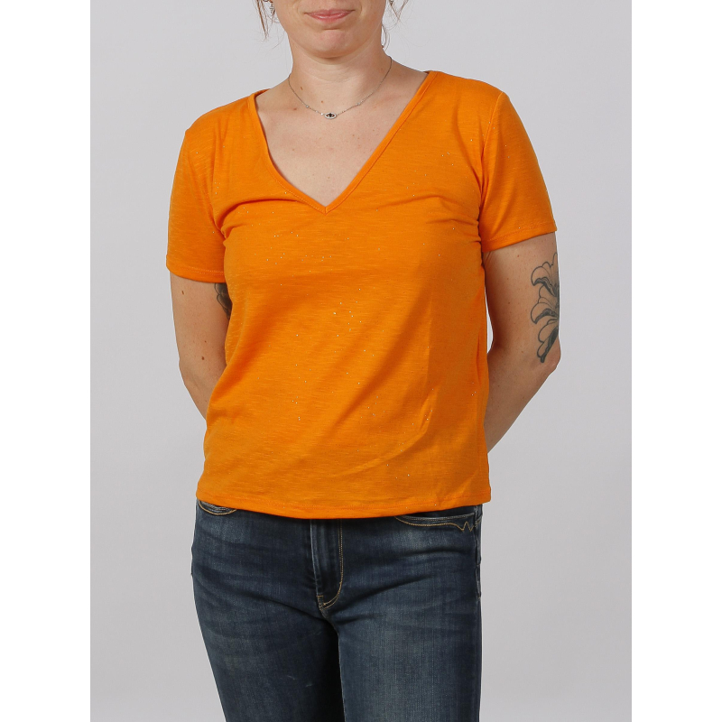 T-shirt dora glitter orange femme - JDY