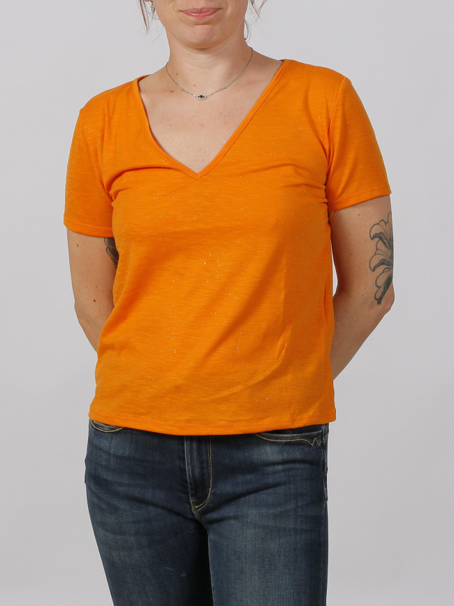 T-shirt dora glitter orange femme - JDY