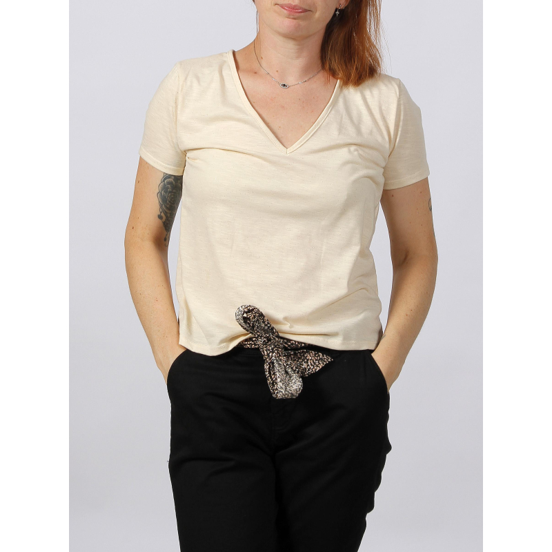 T-shirt dora glitter beige femme - Jdy