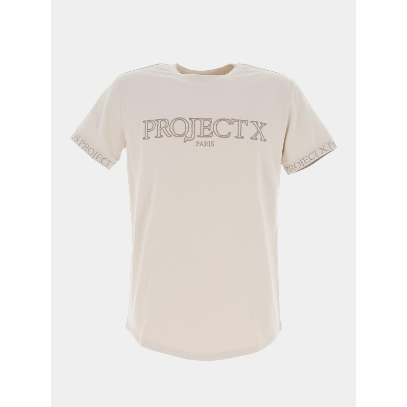 T-shirt logo brodé beige homme - Project X Paris