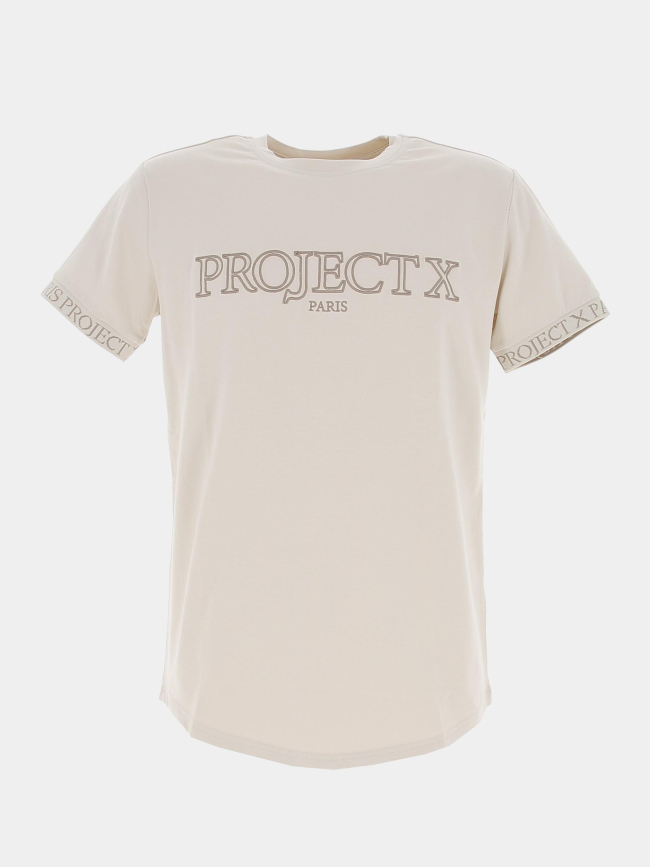 T-shirt logo brodé beige homme - Project X Paris