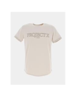 T-shirt logo brodé beige homme - Project X Paris