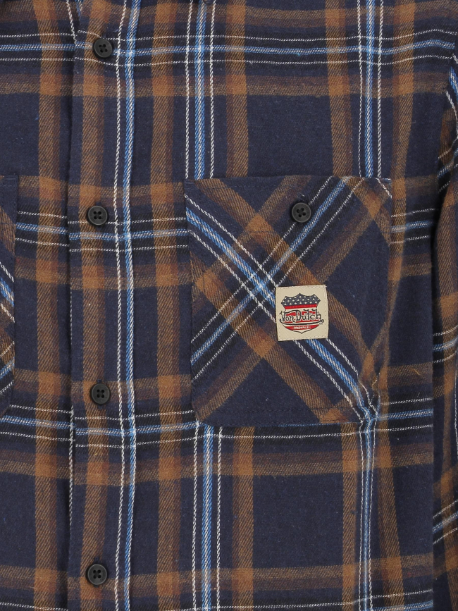 Chemise à carreaux plaid marron homme - Von Dutch