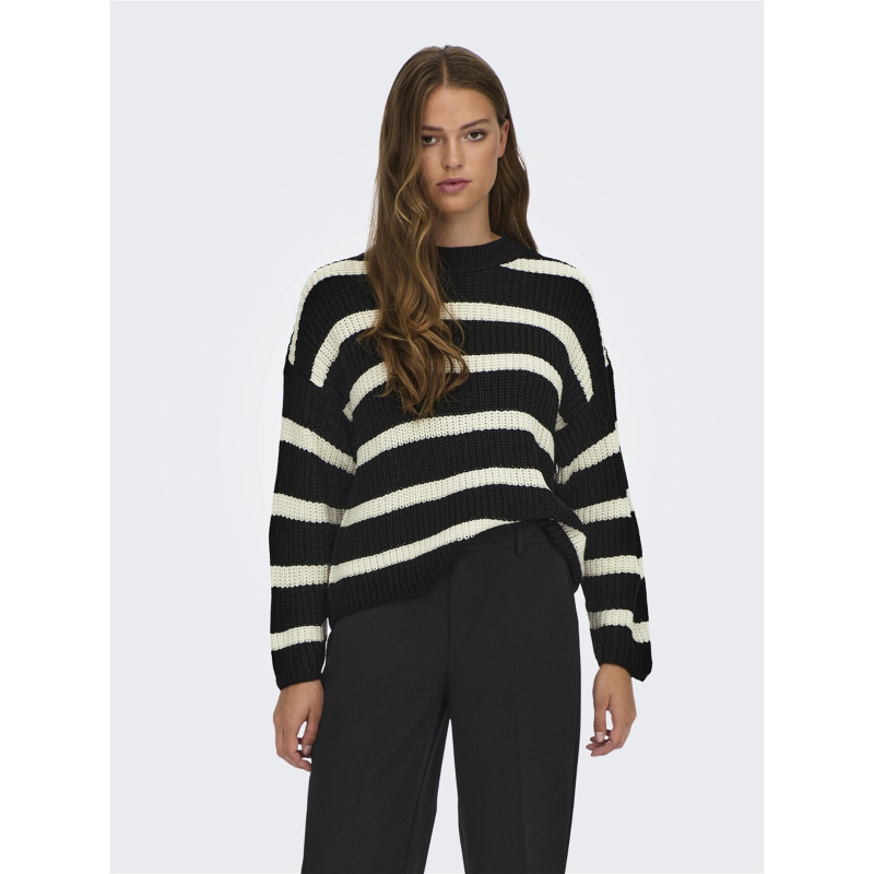 Pull rayures justy noir blanc femme Jacqueline De Yong wimod