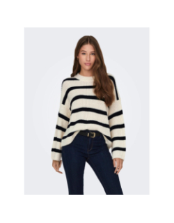 Pull rayé justy blanc noir femme - JDY