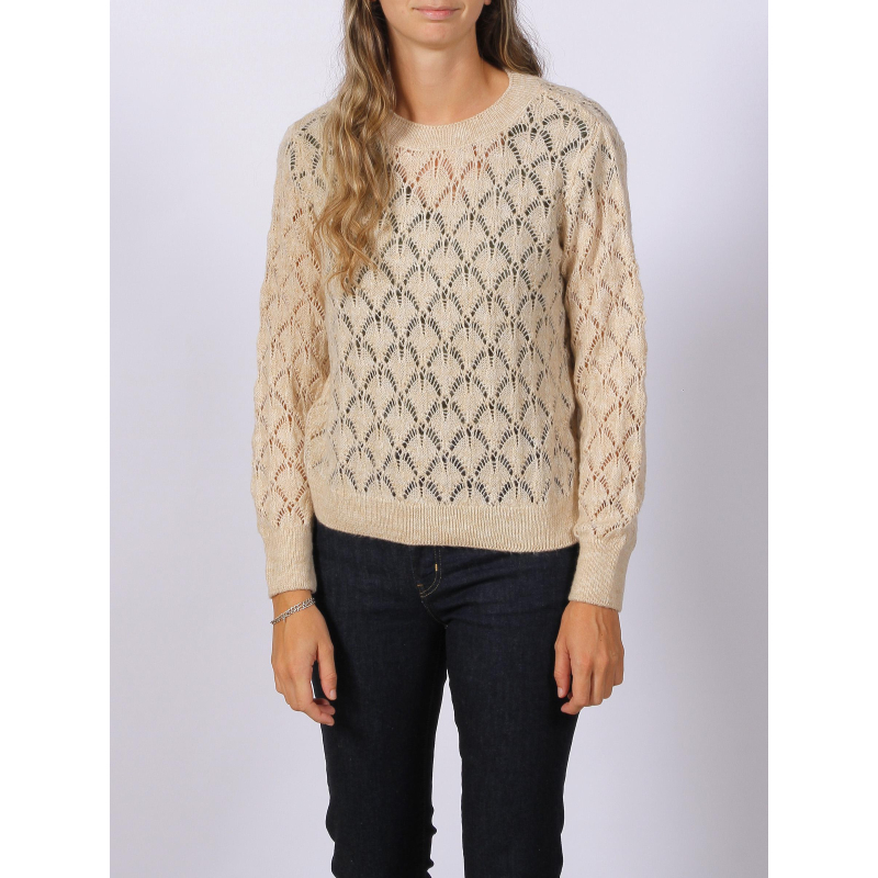 Pull ajouré letty structure beige femme - JDY