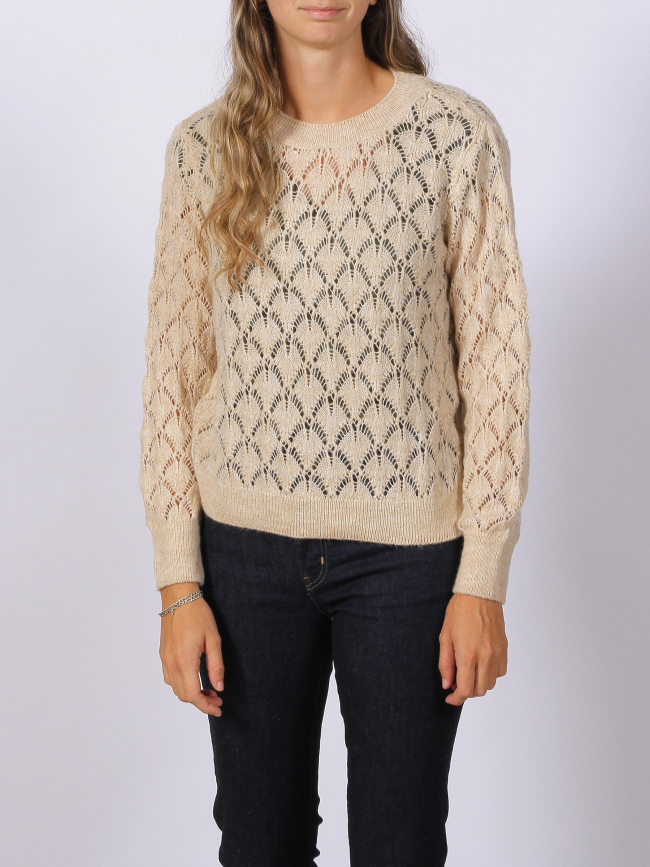 Pull ajouré letty structure beige femme - JDY