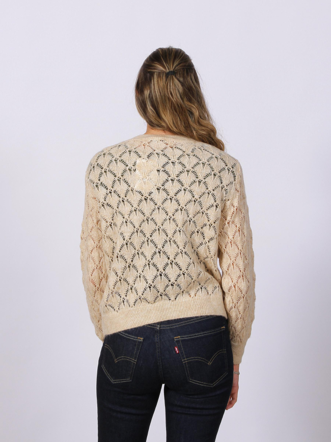 Pull ajouré letty structure beige femme - JDY