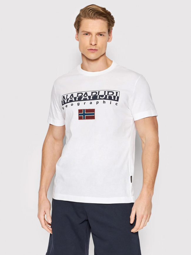 T-shirt ayas logo blanc homme - Napapijri